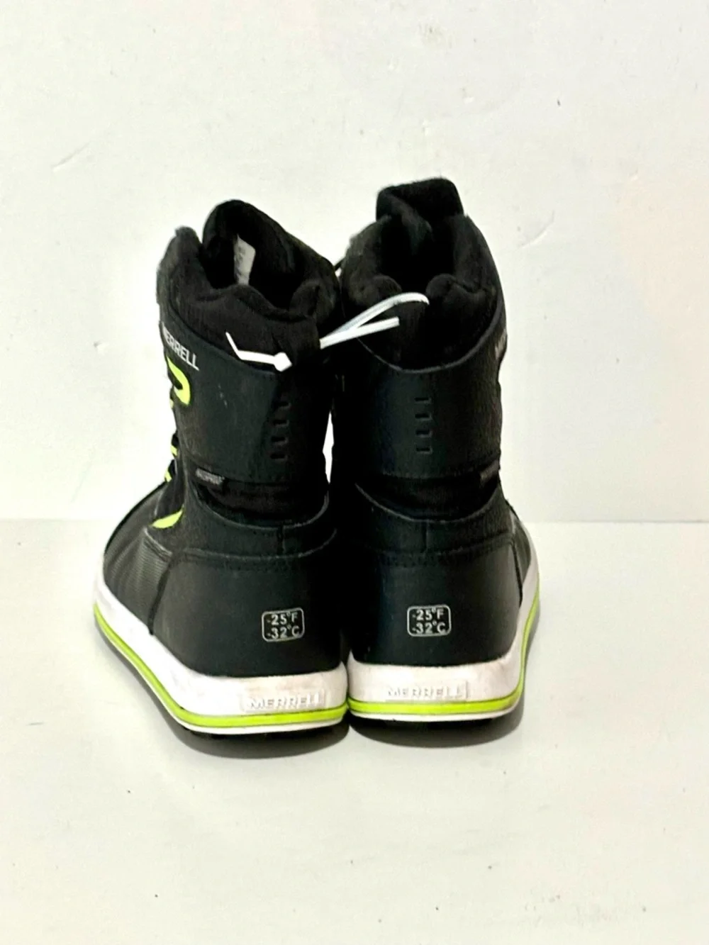 Merrell Kids' Snow Bank 3.0 Waterproof Boots Black/Lime Green Size 13M